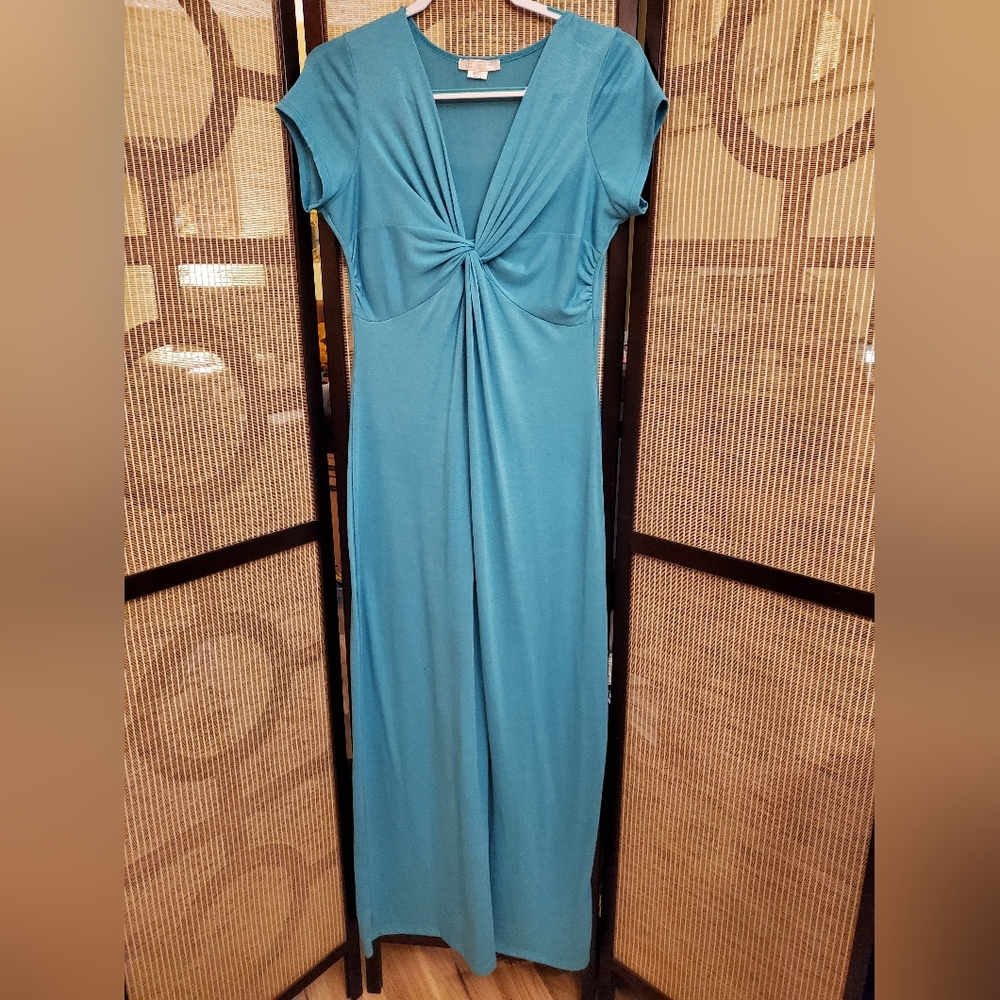 Junior's Aqua Maxi Dress